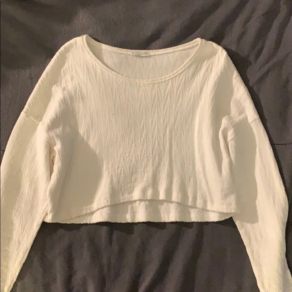 cropped white sweater